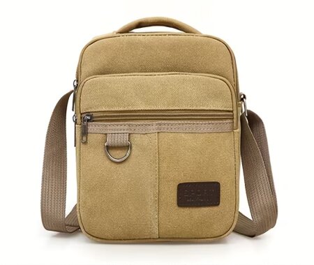 მხრის ხაკისფერი ჩანთა