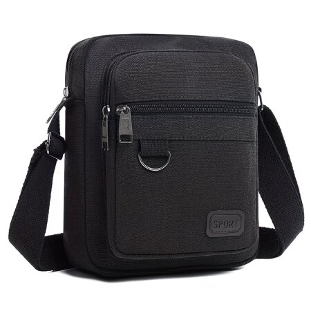 მხარზე გადასაკიდი შავი ჩანთა